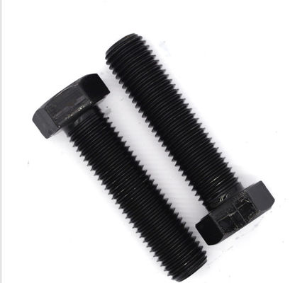 Grado 4.8 Din 933 6 mm Tornillos de cabeza hexagonal negros Acero de carbono roscado completo Zinc plateado