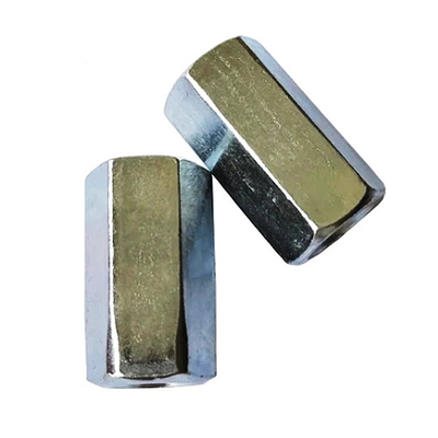 Estándar DIN6334 Hexágono Tuerca larga Acero al carbono galvanizado
