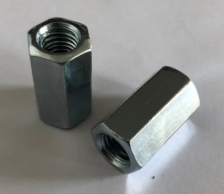 La nuez larga plateada cinc M 3d del hexágono embruja el dinar 6334 de las nueces de acoplamiento