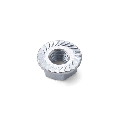 Tuerca de brida hexagonal de acero al carbono galvanizado Din 6923 Zinc blanco