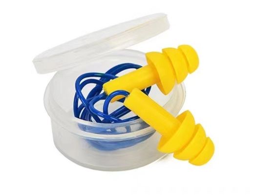 Color DIN tapones para los oídos para aislamiento acústico Material de espuma de PU Protección laboral de fábrica