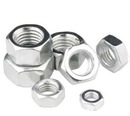 Tuerca de brida hexagonal de acero al carbono galvanizado Din 6923 Zinc blanco